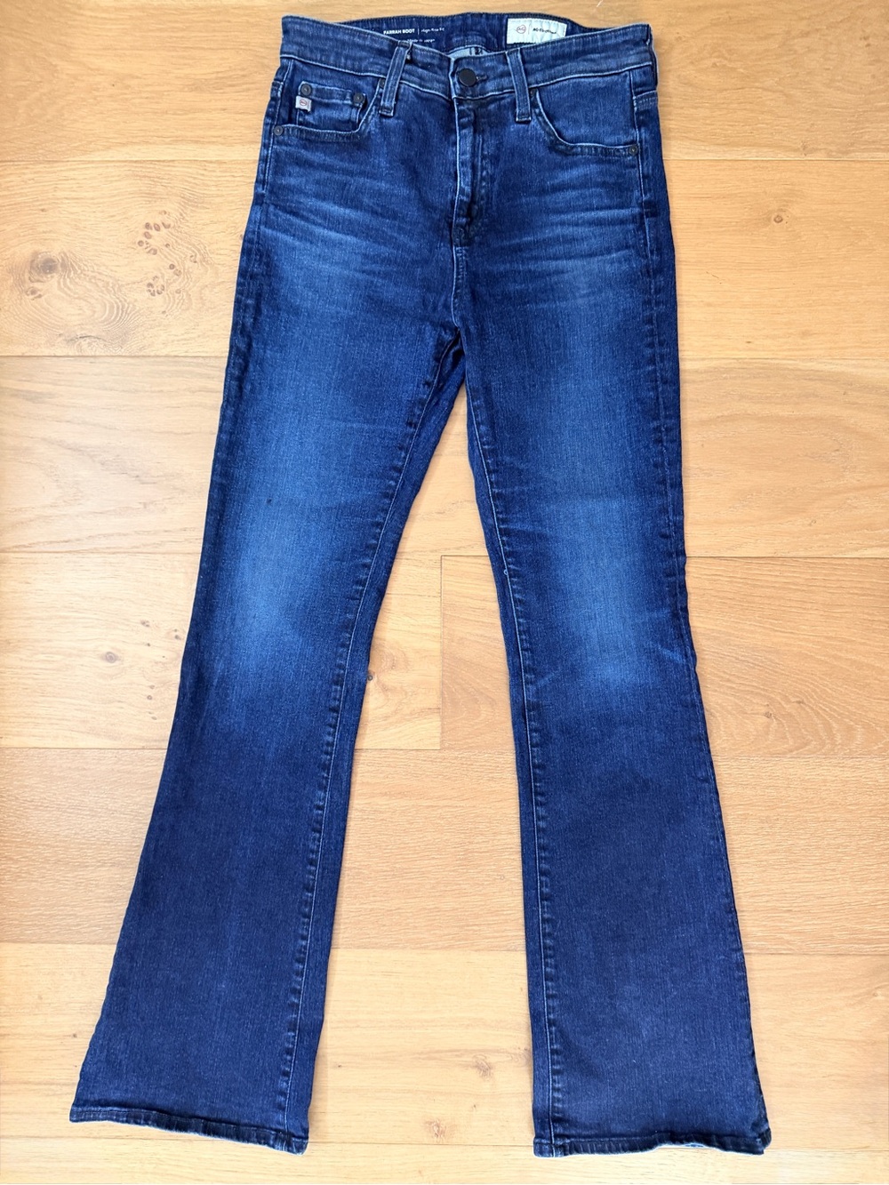 AG Adriano Goldschmied Farrah Boot High Rise Jeans Japan Denim Dark Wash 27x32